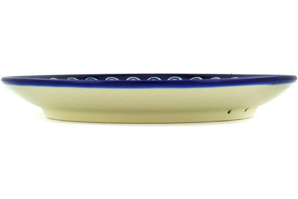 11" Dinner Plate - Blue Peacock | Polish Pottery House