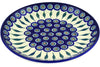 11" Dinner Plate - Blue Peacock | Polish Pottery House