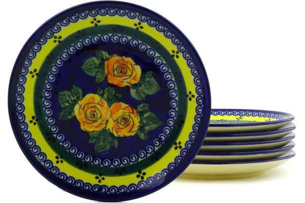 8" Set of 6 Salad Plates - DU44 | Polish Pottery House