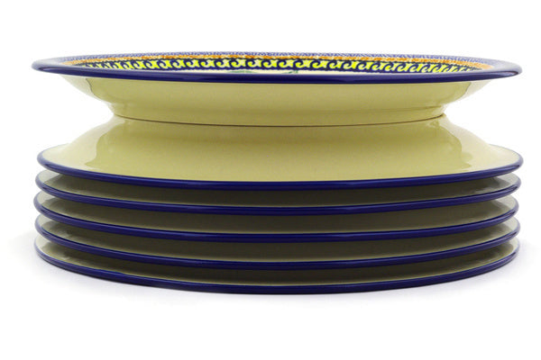 11" Set of 6 Dinner Plates - Sunny Blooms | Polish Pottery House