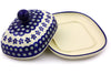 8" Butter Dish - Floral Peacock | Polish Pottery House