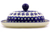 8" Butter Dish - Floral Peacock | Polish Pottery House