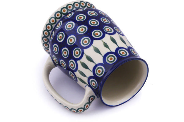 4 cup Stein - Blue Peacock | Polish Pottery House