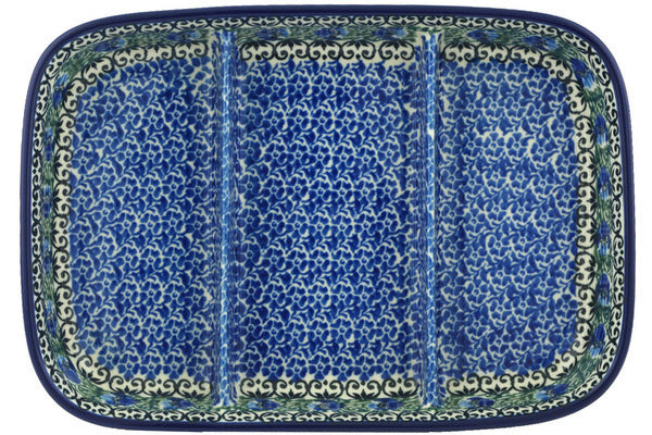 10" Divided Dish - 1513X | Polish Pottery House