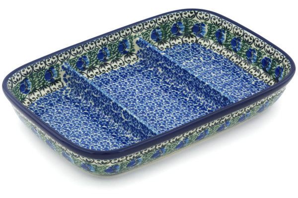 10" Divided Dish - 1513X | Polish Pottery House