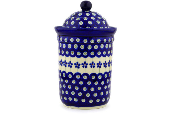 6 cup Canister - Floral Peacock | Polish Pottery House