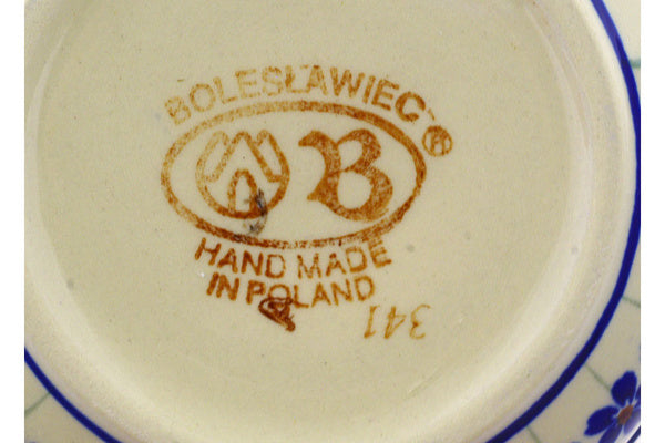 9 oz Dessert Bowl - Floral Peacock | Polish Pottery House