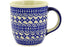 12 oz Mug - Blue Damask | Polish Pottery House