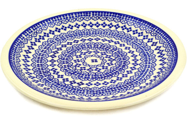 11" Dinner Plate - Blue Damask | Polish Pottery House