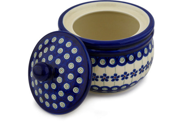 3 cup Canister - Floral Peacock | Polish Pottery House