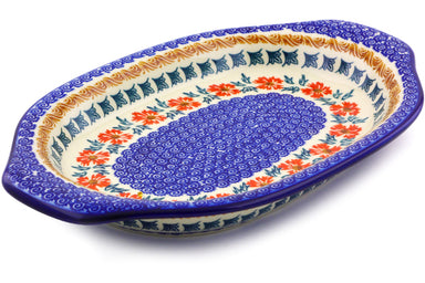 12" Platter with Handles - P9291A | Polish Pottery House