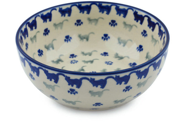 4 cup Serving Bowl - Cats on Parade | Polish Pottery House